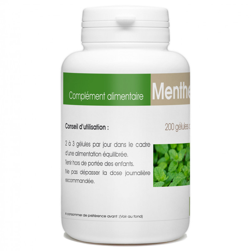 200 gélules de Menthe Poivrée feuille 250 mg 200 gélules de Menthe Poivrée feuille 250 mg