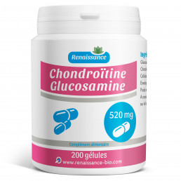 Glucosamine-Chondroitine - 200 gelules dosées 520 mg