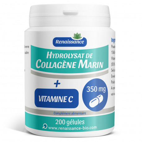 Hydrolysat de collagene marin + vitamine c - 200 gelules classiques