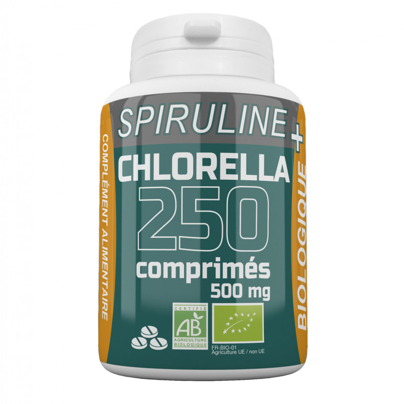 Spiruline Chlorella Bio 500MG 250 comprimés