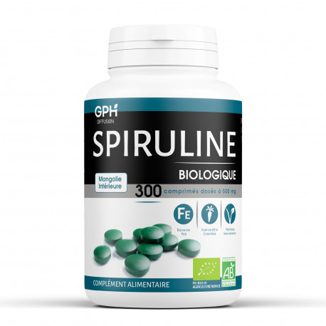 Spiruline Bio 300 comprimés 500 mg