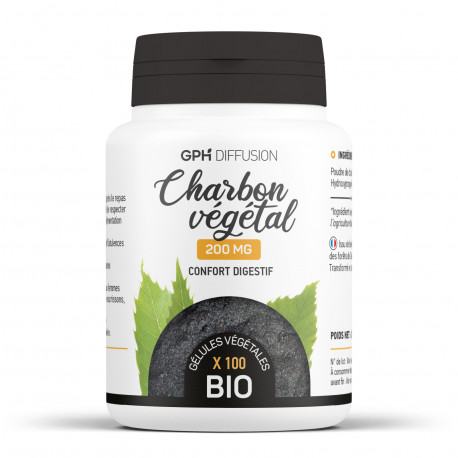 Charbon Végétal Biologique - 200 mg